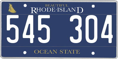 RI license plate 545304