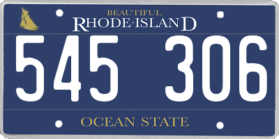 RI license plate 545306