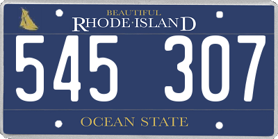 RI license plate 545307
