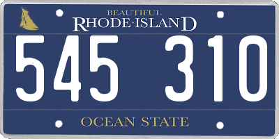 RI license plate 545310