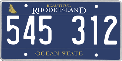 RI license plate 545312