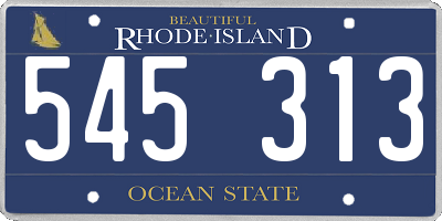 RI license plate 545313