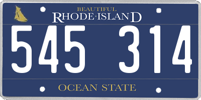 RI license plate 545314