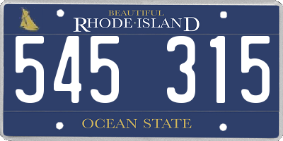 RI license plate 545315