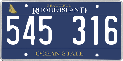RI license plate 545316