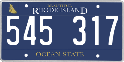 RI license plate 545317