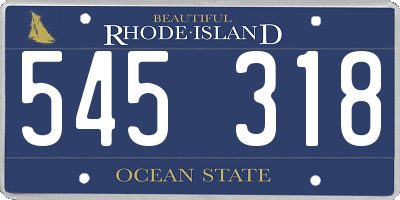 RI license plate 545318