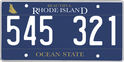 RI license plate 545321