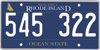 RI license plate 545322