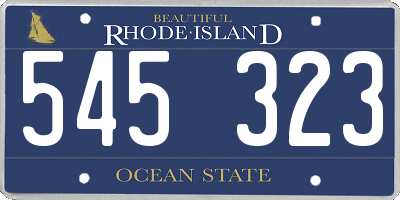 RI license plate 545323