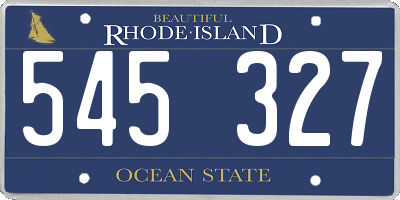 RI license plate 545327