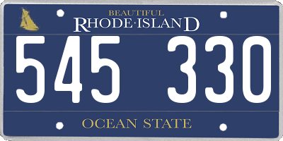 RI license plate 545330