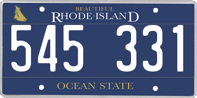 RI license plate 545331