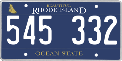 RI license plate 545332
