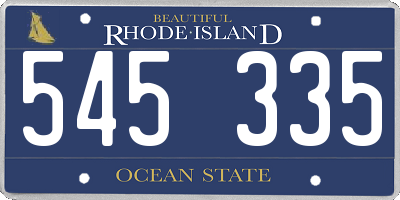 RI license plate 545335