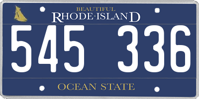 RI license plate 545336