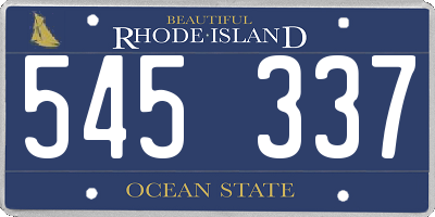 RI license plate 545337