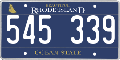 RI license plate 545339
