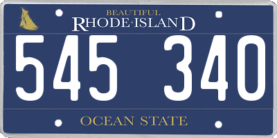 RI license plate 545340