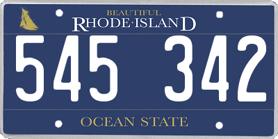 RI license plate 545342
