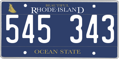 RI license plate 545343