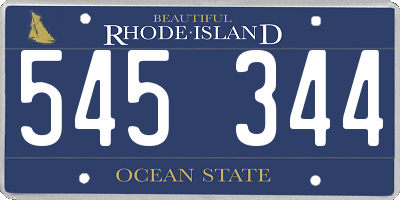 RI license plate 545344