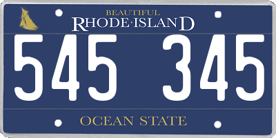 RI license plate 545345