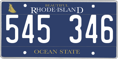 RI license plate 545346