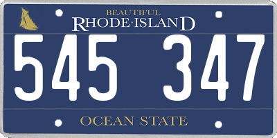 RI license plate 545347