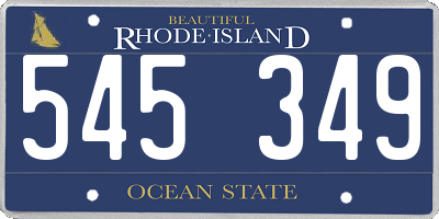 RI license plate 545349