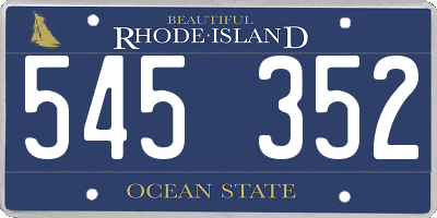 RI license plate 545352