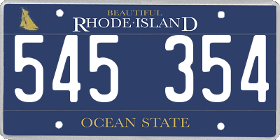 RI license plate 545354