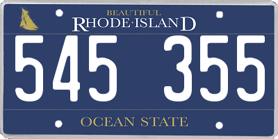 RI license plate 545355