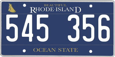 RI license plate 545356