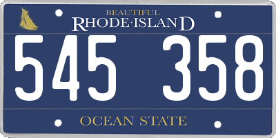 RI license plate 545358