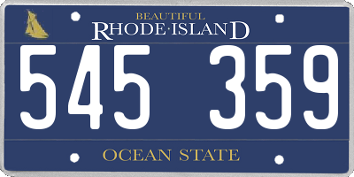 RI license plate 545359