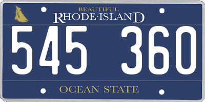 RI license plate 545360