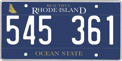 RI license plate 545361