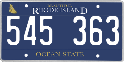 RI license plate 545363