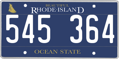 RI license plate 545364
