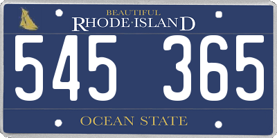 RI license plate 545365