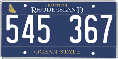 RI license plate 545367