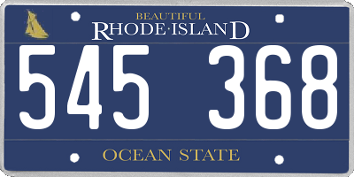 RI license plate 545368