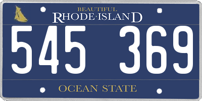 RI license plate 545369