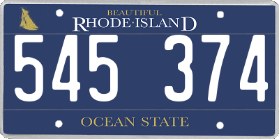 RI license plate 545374