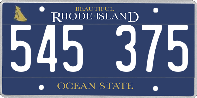 RI license plate 545375