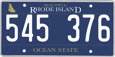 RI license plate 545376