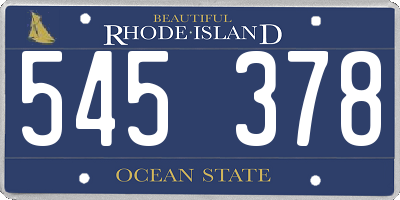 RI license plate 545378