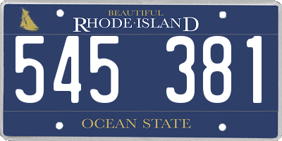 RI license plate 545381