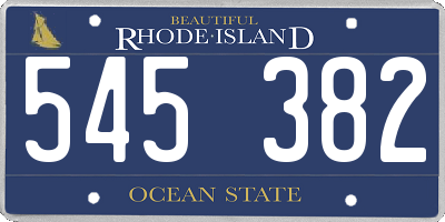RI license plate 545382